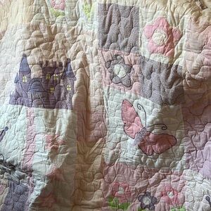 Floral Patchwork Full Size Quilt - Pink and Purple